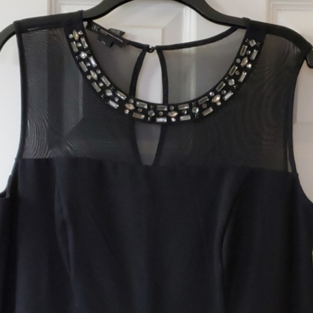 NWT - INC Embellished Collar Black Dress